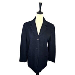 VTG HB ll by Harve Benard Holtzman Wool Nylon Cashmere Blazer Womens Sz 10 Black